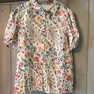 Floral Button-Up Blouse